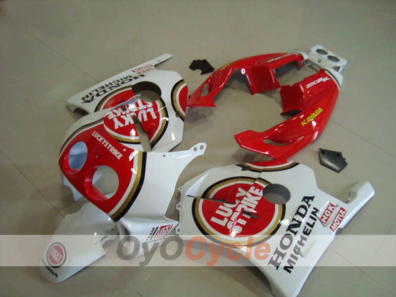 Carenado moldeado por inyección para CBR250RR 90-94 - Rojo, Blanco - Lucky Strike #OYO87902955 Imagen principal del producto