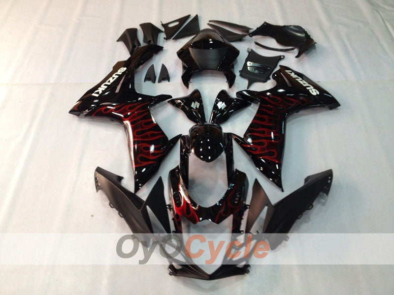 Carenado moldeado por inyección para GSX R600 11-26 - Rojo, Negro - Llama #OYO87901684 Imagen principal del producto