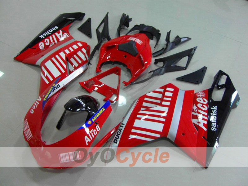 Carenado de inyección para Ducati 1098 07-09 - Rojo, Negro - Alice #OYO87902283
