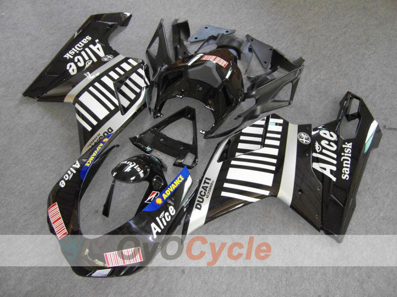Kit de carenado por inyección para Ducati 848 08-13 - Blanco, Negro - Alice #OYO87902175