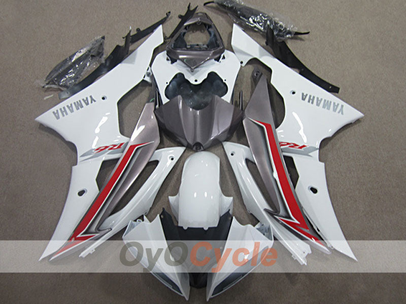 Carenado de inyección para YZF-R6 08-16 - Rojo, blanco, gris - Estilo de fábrica #OYO87904740