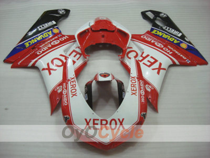 Kit de carenado de inyección para Ducati 848 08-13 - Rojo, Blanco - Xerox #OYO87902227
