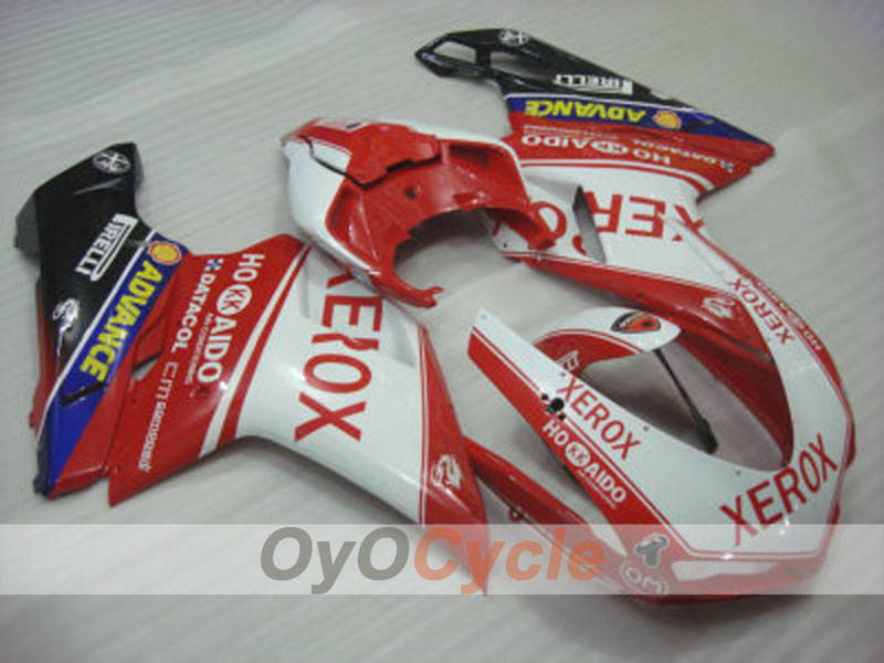 Kit de carenado de inyección para Ducati 848 08-13 - Rojo, Blanco - Xerox #OYO87902227