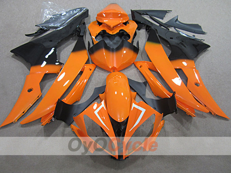 Kit de carenado por inyección para YZF-R6 08-16 - Naranja, Negro - Estilo de fábrica #OYO87904743