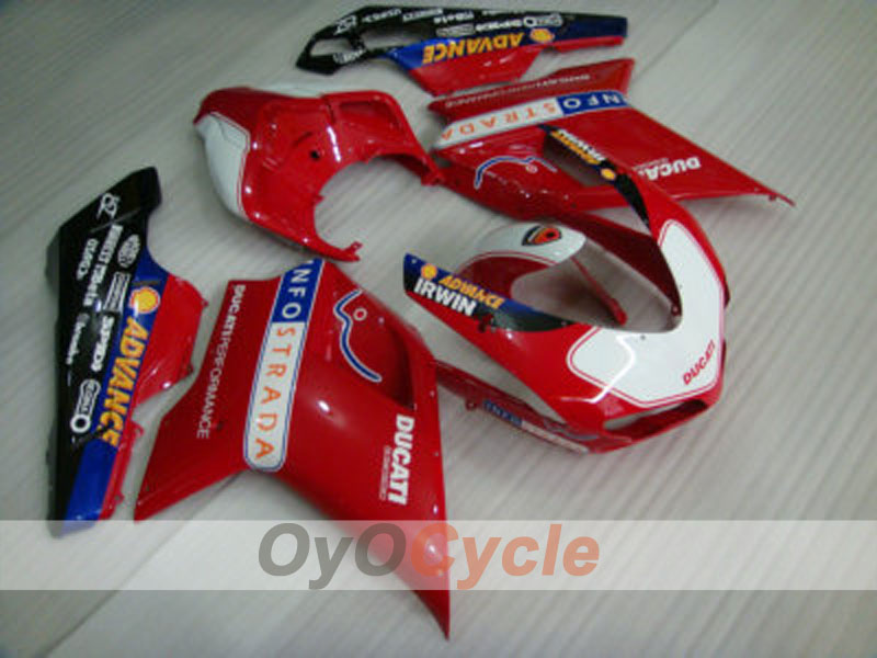Kit de carenado por inyección para Ducati 848 08-13 - Rojo, Blanco - Rendimiento #OYO87902212 Imagen principal del producto
