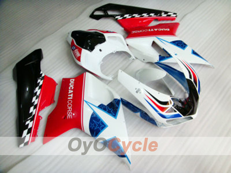 Kit de carenado por inyección para Ducati 1098 07-09 - Rojo, Blanco - Estilo de fábrica #OYO87902299