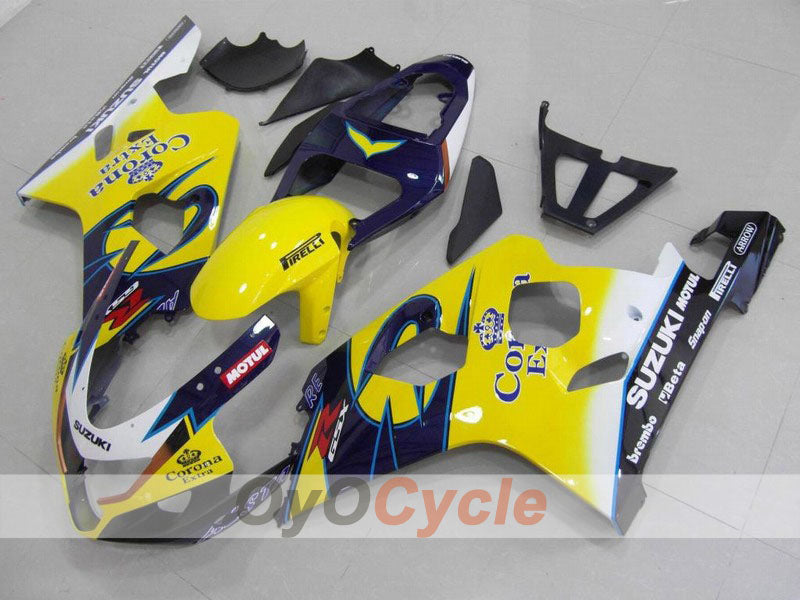 Kit de carenado por inyección para GSX R750 04-05 - Amarillo, Blanco - Corona #OYO87901238