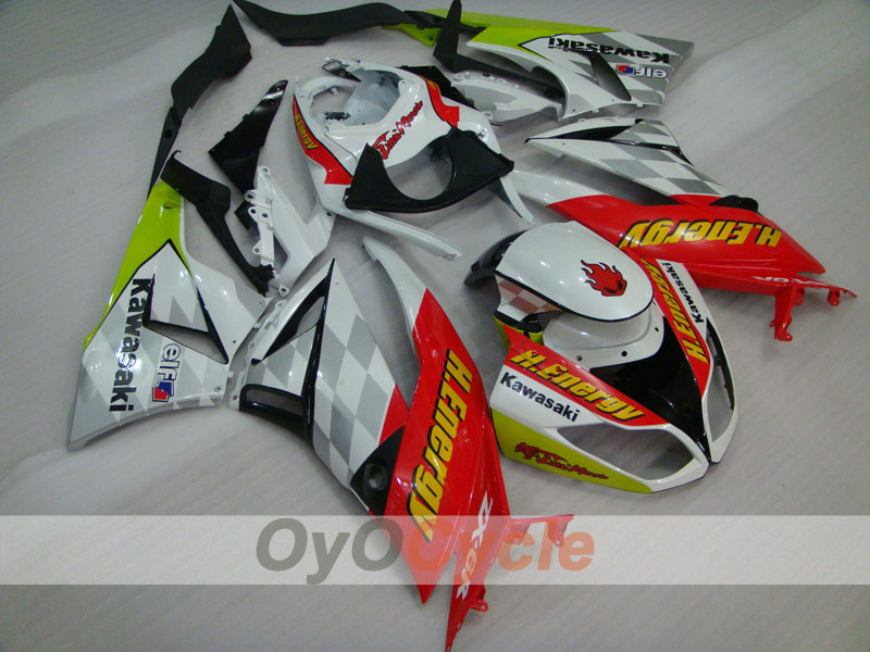 Kit de carenado por inyección para NINJA ZX-6R 09-12 - Rojo, Blanco - H.Energy #OYO87901986 Imagen principal del producto