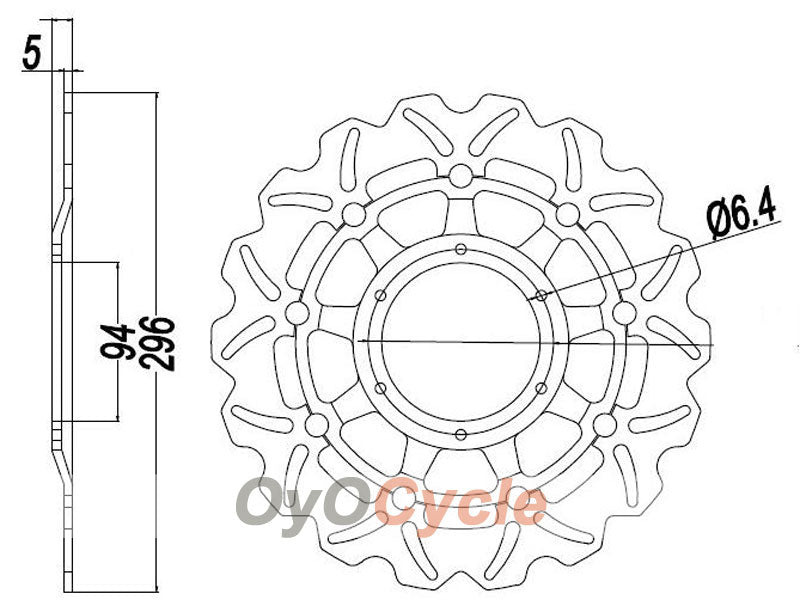 Discos de freno para Honda CBR600 F4i 04-07 #OYO87903412