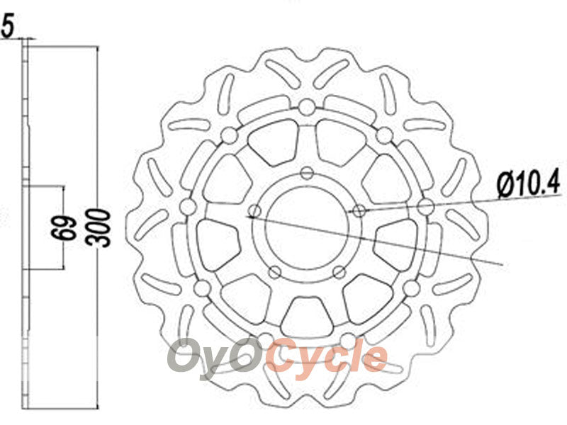 Discos de freno para Suzuki GSXR600 04-05 #OYO87903452