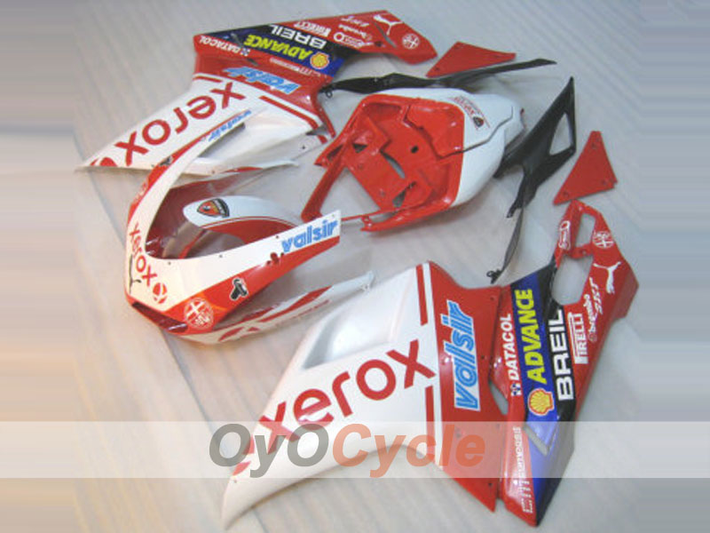 Carenado de inyección para Ducati 848 08-13 - Rojo, Blanco - Xerox #OYO87902216