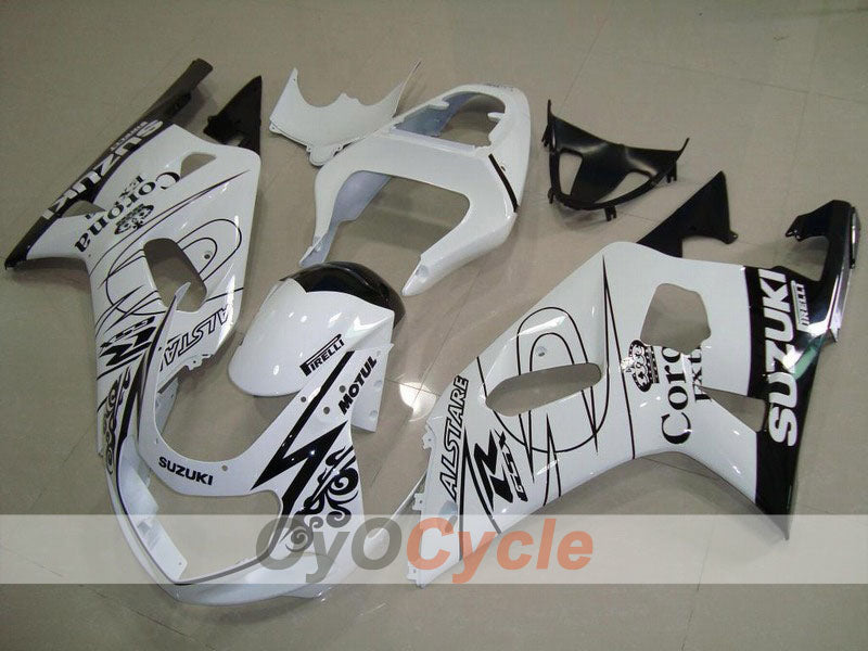 Kit de carenado por inyección para GSX R750 00-03 - Blanco, Negro - Corona #OYO87901002 Imagen principal del producto