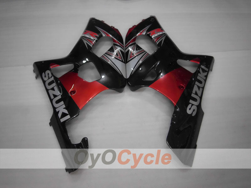 Kit de carenado por inyección para GSX R600 01-03 - Rojo, Negro - Estilo de fábrica #OYO87901069