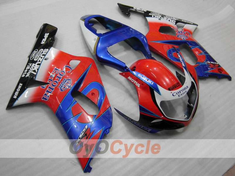 Kit de carenado de inyección para GSX R750 00-03 - Rojo, Azul - Corona #OYO87901027