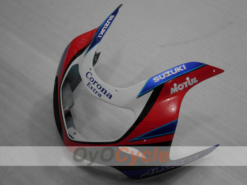 Kit de carenado por inyección para 01-03 GSX R600 - Rojo, Azul - Corona #OYO87901030
