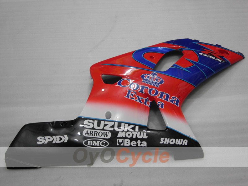 Kit de carenado por inyección para 01-03 GSX R600 - Rojo, Azul - Corona #OYO87901030