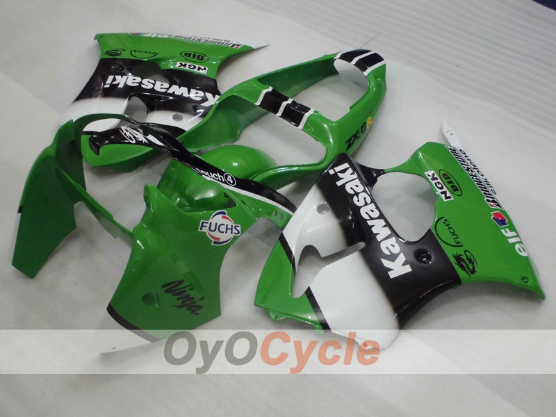 Kit de carenado por inyección para NINJA ZX-6R 00-02 - Verde, Negro - Nakano #OYO87901730