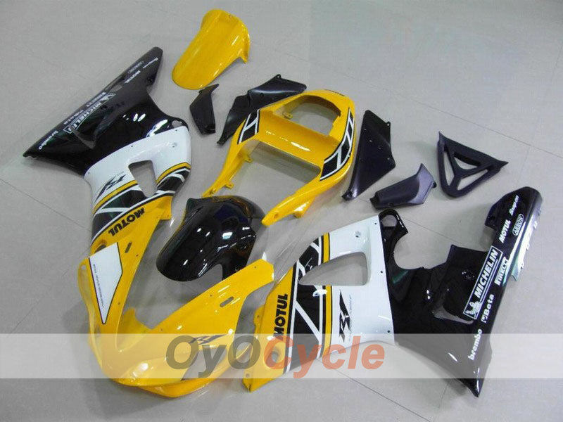 Carenado de inyección para YZF-R1 00-01 - Amarillo, Negro - Estilo de fábrica, MICHELIN, MOTUL #OYO87900776