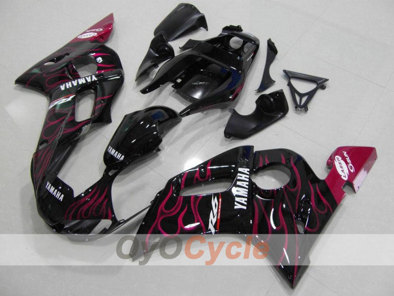Kit de carenado por inyección para YZF-R6 98-02 - Rojo, Negro - Llama #OYO87900990