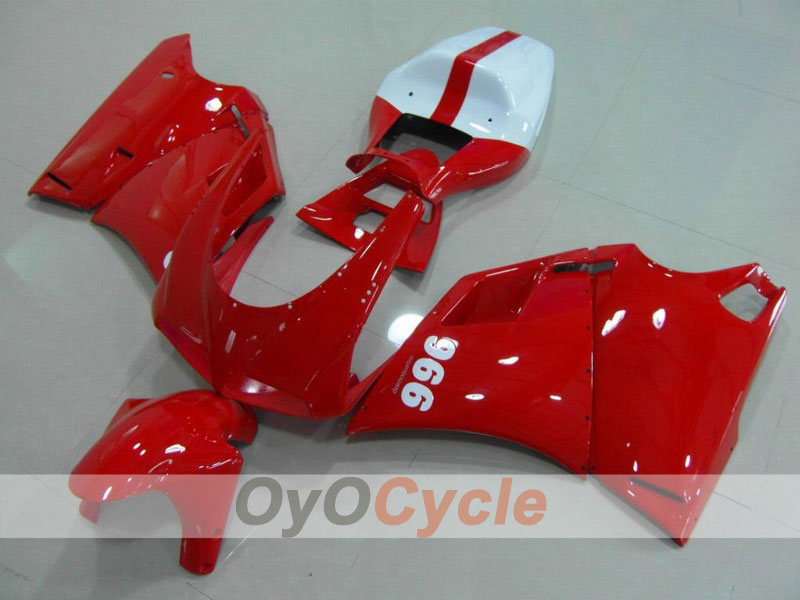 Kit de carenado de inyección para Ducati 996 del 99-02 - Rojo, Blanco - Estilo de fábrica #OYO87902201 Imagen principal del producto