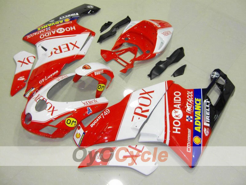 Carenado de inyección para Ducati 749 03-04 - Rojo, blanco - Xerox #OYO87902140