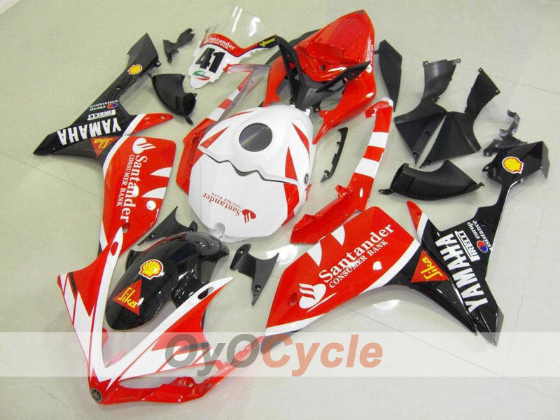 Kit de carenado de inyección para YZF-R1 07-08 - Rojo, Blanco - Santander #OYO87900881