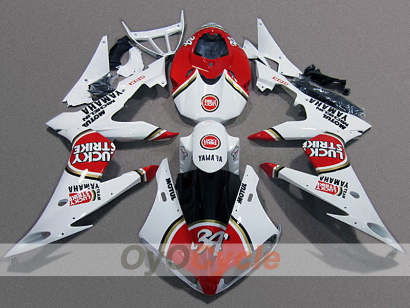 Kit de carenado de inyección para YZF-R6 08-16 - Rojo, Blanco - Lucky Strike #OYO87904739 Imagen principal del producto