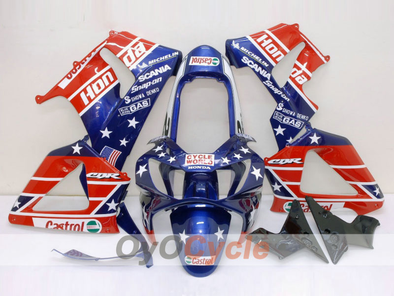 Kit de carenado por inyección para CBR900RR 929 00-01 - Rojo, Azul - Castrol #OYO87902694 Imagen principal del producto