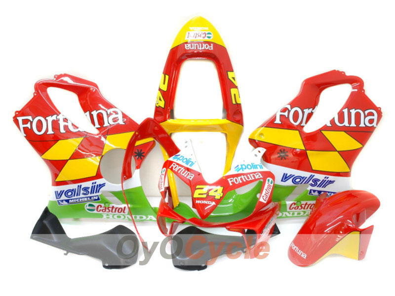 Kit de carenado por inyección para CBR600F4i 01-03 - Rojo, Amarillo - Castrol #OYO87900156