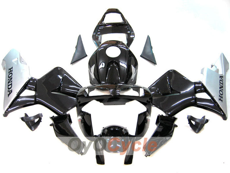 Kit de carenado por inyección para CBR600RR 03-04 - Negro, Plata - Estilo de fábrica #OYO87902566