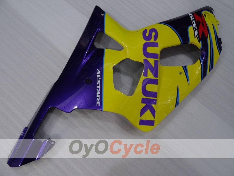 Kit de carenado por inyección para 01-03 GSX R600 - Amarillo, Púrpura - Estilo de fábrica #OYO87905080