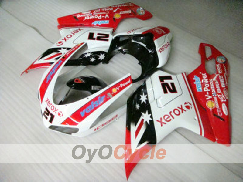 Carenado de inyección para Ducati 848 08-13 - Rojo, Blanco - Xerox #OYO87902235 Imagen principal del producto