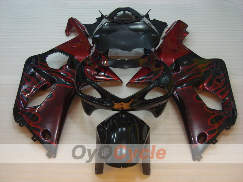 Kit de carenado por inyección para GSX R1000 00-02 - Rojo, Negro - Llama #OYO87901735