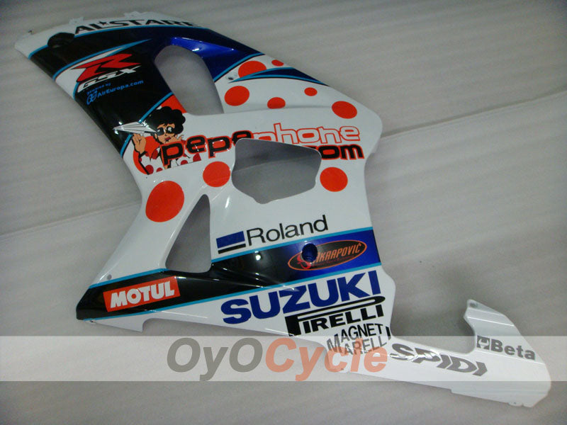 Carenado de inyección para GSX R1000 00-02 - Azul, Blanco - Dark Dog, MOTUL #OYO87901723