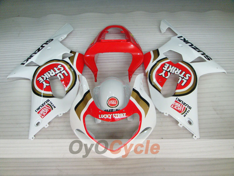 Kit de carenado de inyección para GSX R1000 00-02 - Rojo, Blanco - Lucky Strike #OYO87901738