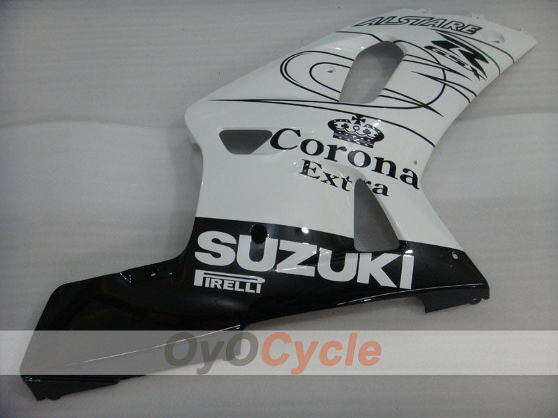 Kit de carenado por inyección para GSX R600 01-03 - Blanco, Negro - Corona, MOTUL #OYO87905115