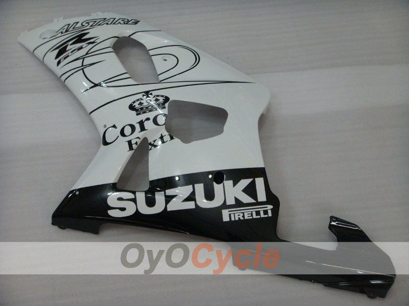 Kit de carenado por inyección para GSX R600 01-03 - Blanco, Negro - Corona, MOTUL #OYO87905115