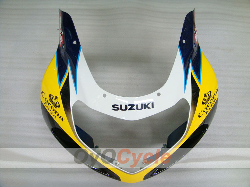 Kit de carenado de inyección para GSX R600 01-03 - Amarillo, Azul - Corona, MOTUL #OYO87905113