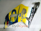 Kit de carenado de inyección para GSX R600 01-03 - Amarillo, Azul - Corona, MOTUL #OYO87905113