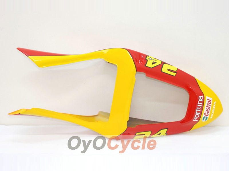 Kit de carenado por inyección para CBR600F4i 01-03 - Rojo, Amarillo - Castrol #OYO87900156