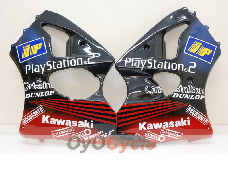 Kit de carenado por inyección para NINJA ZX-6R 00-02 - Rojo, Negro - Play Station #OYO87901741