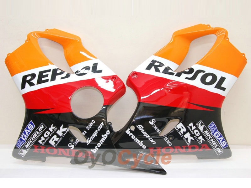 Kit de carenado por inyección para CBR600F4i 01-03 - Naranja, Negro - MICHELIN, Repsol #OYO87900190