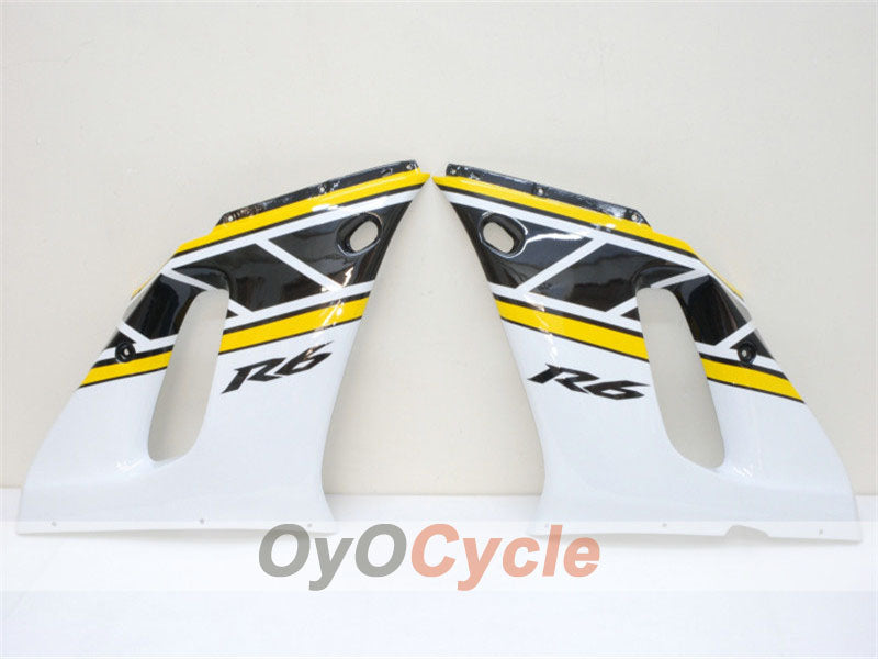 Carenado de inyección para YZF-R6 98-02 - Amarillo, blanco - Estilo de fábrica #OYO87900997