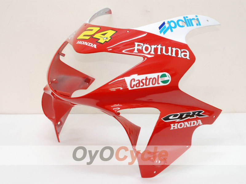 Kit de carenado por inyección para CBR600F4 99-00 - Rojo, Amarillo - Castrol #OYO87900112