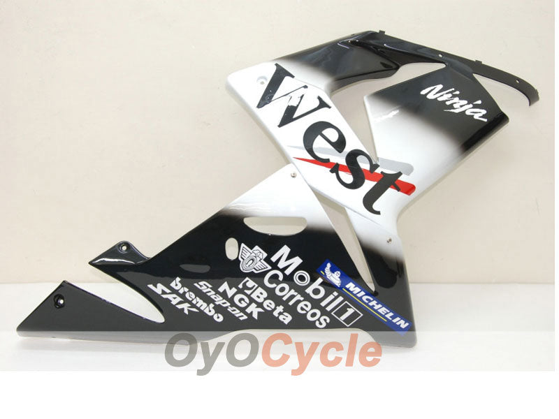 Kit de carenado de inyección para NINJA ZX-10R 04-05 - Blanco, Negro - West #OYO87901550
