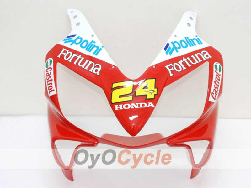Kit de carenado por inyección para CBR600F4i 01-03 - Rojo, Amarillo - Castrol #OYO87900156