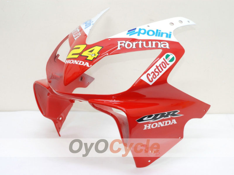 Kit de carenado por inyección para CBR600F4i 01-03 - Rojo, Amarillo - Castrol #OYO87900156
