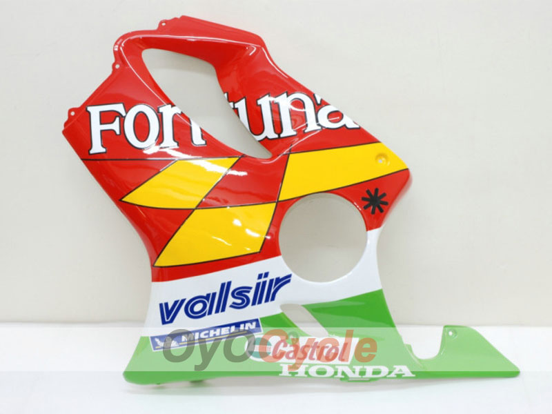 Kit de carenado por inyección para CBR600F4i 01-03 - Rojo, Amarillo - Castrol #OYO87900156