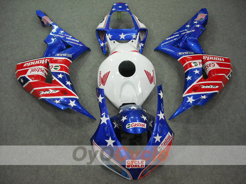 Kit de carenado por inyección para CBR1000RR 06-07 - Rojo, Azul - Castrol #OYO87902850
