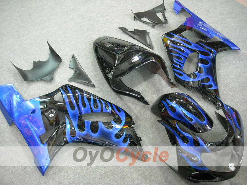Kit de carenado por inyección para GSX R600 01-03 - Azul, Negro - Llama #OYO87901042